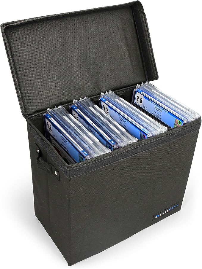 CASEMATIX Graded Comic Book Storage Case Fits up to 28 CGC Graded Comics, Lightweight Comic Book Bin with Three Removable Comic Book Box Partitions