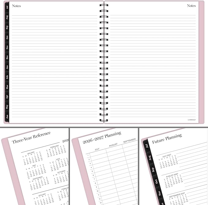 Cambridge Planner 2026-2027 Weekly & Monthly Academic 12-Month July-June, 8-1/2" x 11", Cherish (1800-905A)