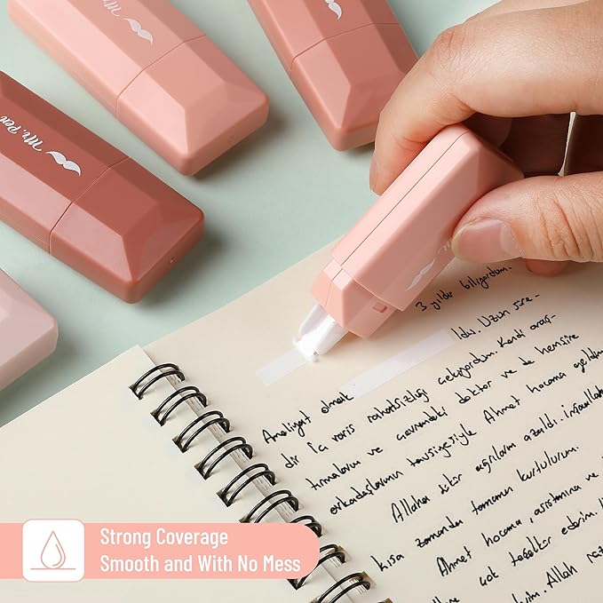 Mr. Pen- Correction Tape, 0.2" x 236", 6 pcs, Mocha Blush, Cute Correction Tape