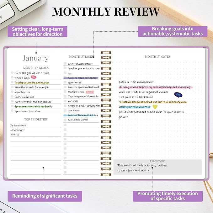Monthly Planner 2026-2027 - 2 Year Monthly Planner Calendar 2026-2027, Jan. 2026 - Dec. 2027, 7.3" * 9.5", 24 Months Calendar Planner with Note Pages, for Office, School Home Planning - Purple