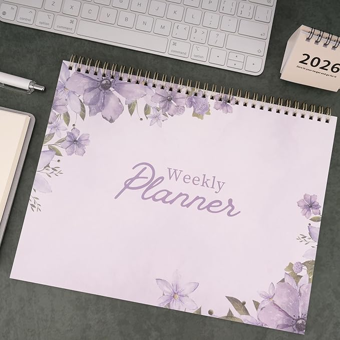 Weekly Planner Notepad 8.5x11 Inches – 52 Weeks Undated Dashboard Desk Pad for To-Do List, Schedule & Notes – Productivity Planner for Work, School, Home & Busy Professionals (Lavender Purple)
