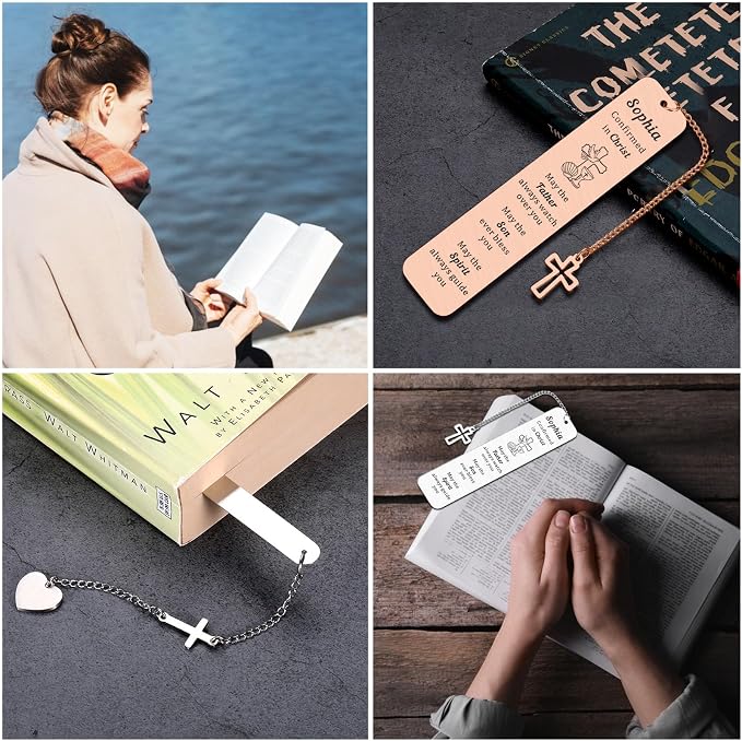 Personalized Bible Bookmarks - Custom Name Inspirational Christian Bible Religious Bookmarks Gifts for Women Men Book Lovers (Style-11)