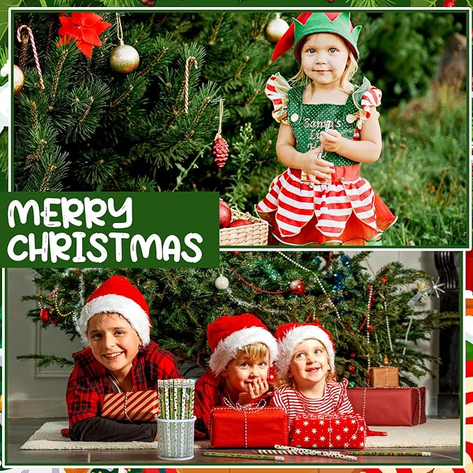 Sabary 60 Pcs Christmas Pencils Bulk Wood Xmas Pencil with Eraser Merry Christmas Stationery for Kids Children Xmas Party Favors Holiday Goodie Bag Stuffers