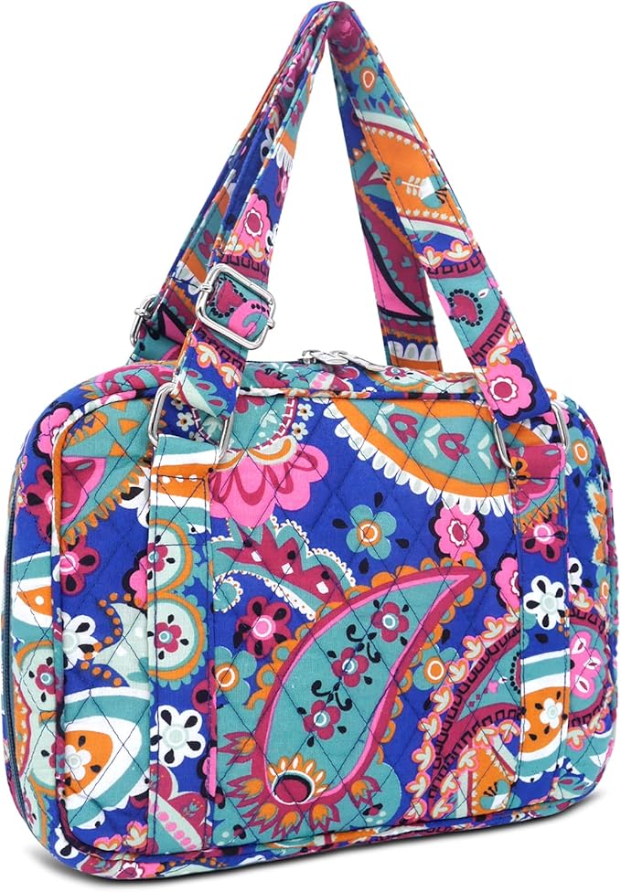 Bible Cover for Women with Adjustable Straps, Large Study Bible Carrying Case Bag with Zip Pocket, 10x7x2.7 Inches