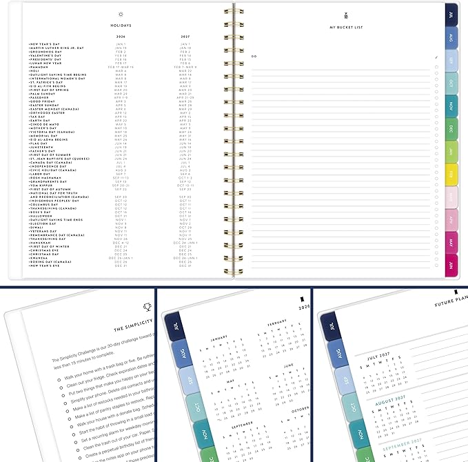 AT-A-GLANCE Planner 2026-2027 Weekly & Monthly Academic 12-Month July-June, 8-1/2" x 11", Simplified by Emily Ley, Savanna Blooms (EL50-905A)