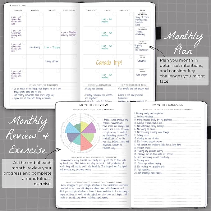 Clever Fox Addiction Recovery Journal – Addiction Treatment Planner & Workbook – Daily Sobriety Journal for Recovery Progress, A5 (Black)