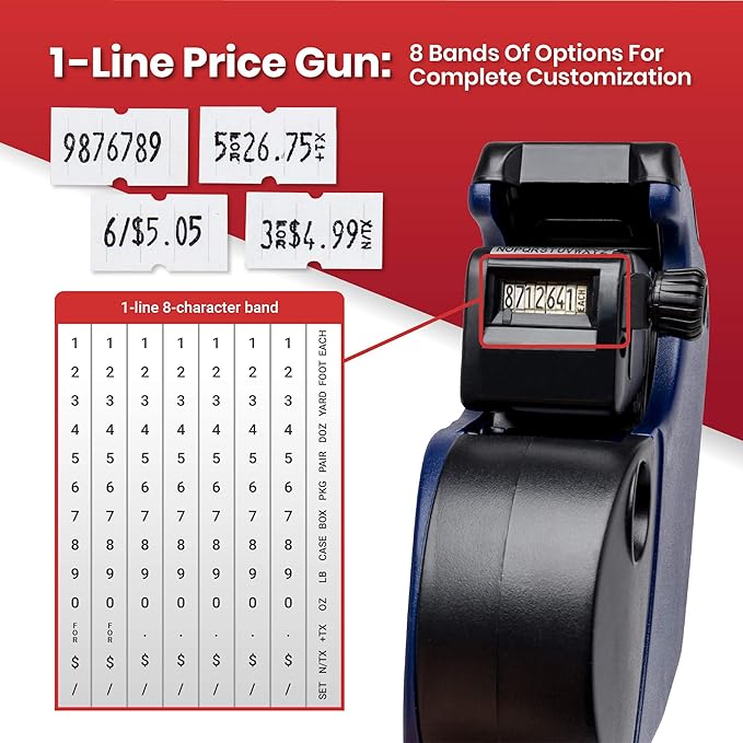 Perco 1 Line Fluorescent Green Labels - 1 Sleeve, 8,000 Blank Pricing Labels Bundled w Perco Pro 1 Line Price Gun with Labels Kit & Ink Roll for Perco Pro 1 Line & Perco Pro 2 Line Perco Labelers