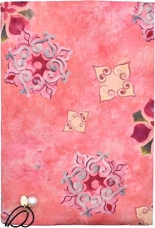 BLBMH 5x8 Book Cover | Handmade Non-Stretch Fabric Sleeve with Bookmark | for Paperback Bible Journal | Privacy Reading Gift for Women - XC Pink