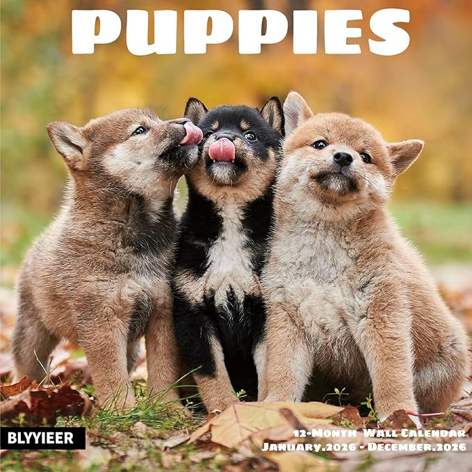 2026 Wall Calendar,Calendar 2026,Puppy Monthly Wall Calendar, 12" x 24" Open,Family Planner Calendar Organizer with Cute Puppy Images, for Puppies Dogs Lovers