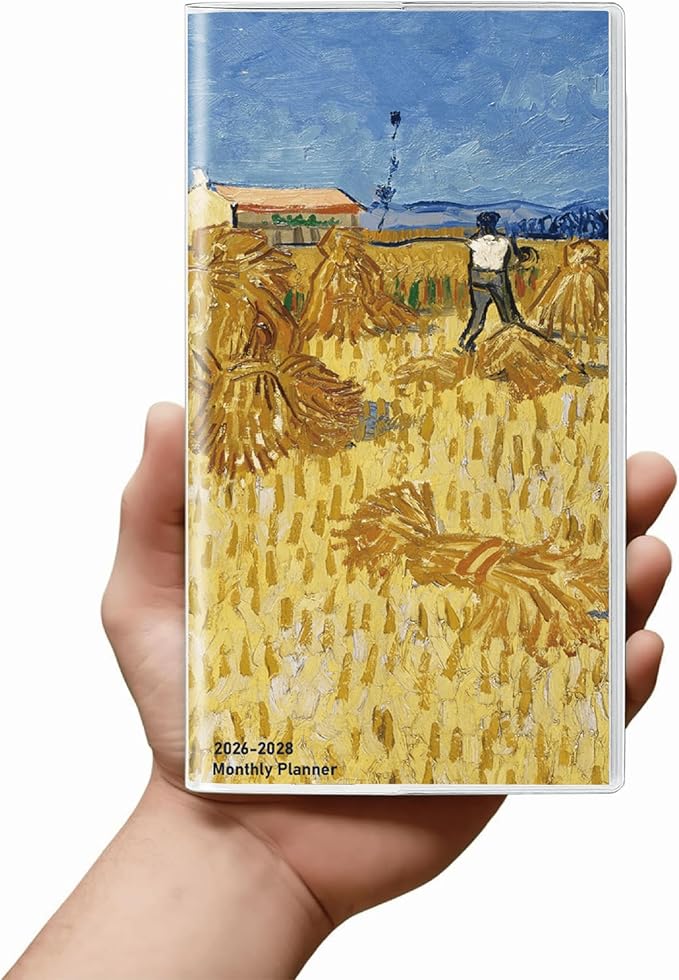 Pocket Calendar 2026-2028 Art Series, Monthly Planner Jan 2026 to Jul 2028 (3.7" x 6.7") Perfect Purse Calendar, Pocket Agenda with Protective Plastic Sleeve-Harvest