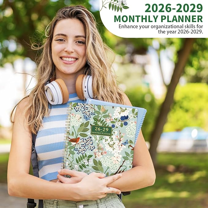 2026-2029 Monthly Planner/Calendar - 3 Year Monthly Planner 2026-2029, July 2026 - June 2029, 9" x 11", 3 Year Calendar 2027-2028-2029 with Colorful Tabs, Notes Pages, Inner Pocket