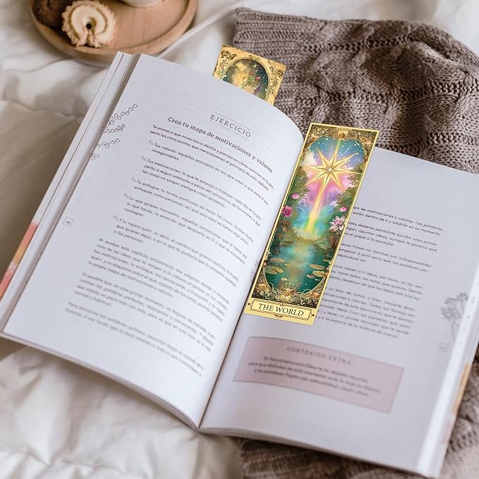 Fantasy Tarot Bookmarks, 60 Pcs Vintage Gothic Dark Academia Book Marker Page Clips, Mystical Floral Skull Reading Accessories for Book Lovers Readers Booktok Gifts