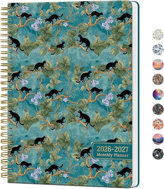 Monthly Planner 2026-2027, Aesthetic 2 Year Months Planner Calendar, 24-Months from January 2026 - December 2027, 26-27 Monthly Calendar Planner, Perfect for School Office Home, 7" x 10" - Cats in Vine