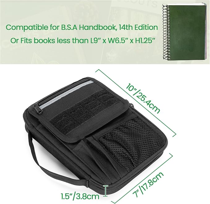 Damero Handbook Cover Compatible with BoyScouts Handbook, Book Sleeve Protector for BoyScouts Manuals