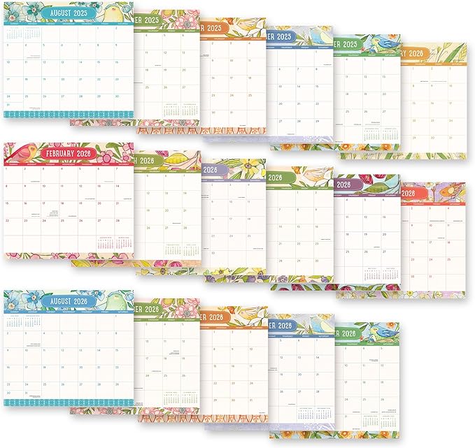 Orange Circle Studio 2026 Magnetic Monthly Fridge Calendar, Where Love Grows, 17-Month Daily Aesthetic Planner Notepad with Magnet for Refrigerator, Easy Organizer for Grocery List, Appointments