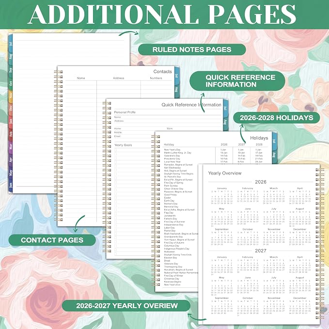 2026-2027 Planner - From JUL 2026 to JUN 2027, 9" x 11", Weekly and Monthly Calendar 26-27, Academic Planner 2026-2027 with Colorful Monthly Tabs, Inner Pocket, Twin-Wire Binding