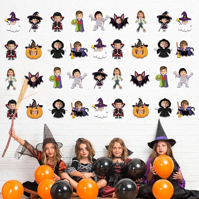 gisgfim 80Pcs Halloween Cutouts Boo Ghost Decorations Bulletin Board Halloween Pumpkin Paper Cut-Outs Classroom Decor for Boy Girl DIY Craft Photo Wall Kindergarten Preschool Party Favor Supply