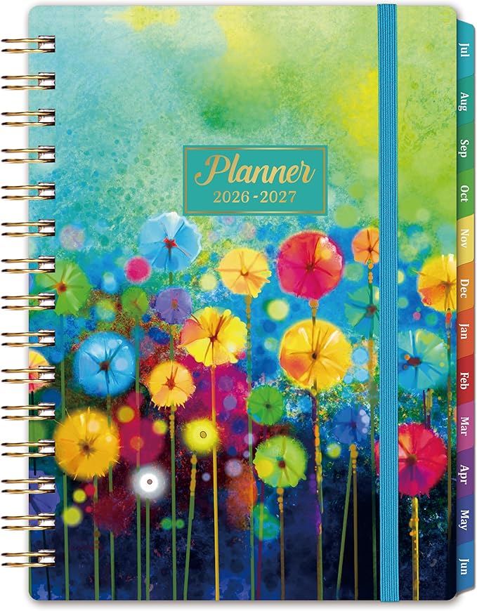 2026-2027 Planner - 2026-2027 Planner Weekly and Monthly, Calendar Monthly Planners 2026-27 from Jul. 2026 - Jun. 2027, 6.4" × 8.5", Twin-Wire Binding, Elastic Closure
