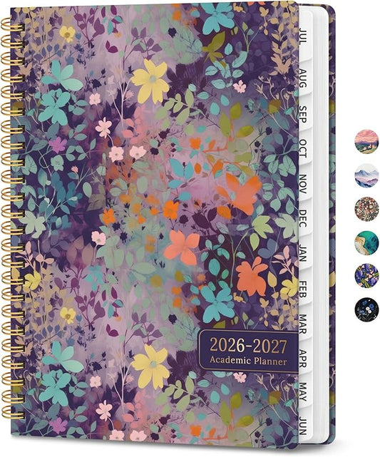 2027 Planner - Weekly and Monthly Planner, January 2027 to December 2027, Spiral Bound 2027 Calendar Planner Book, Inner Pocket, Perfect for Office Home School Supplies - A5 (6.3" x 8.5"), Lavendar Floral