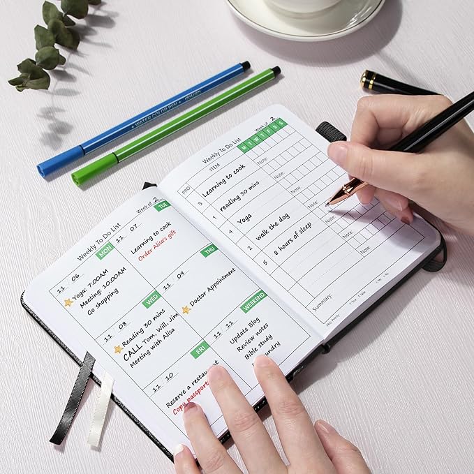 UpUDo Weekly Planner with Calendar, 160 pages Habits Tracker Journal Organizers-4.3"x5.8" Portable Notebooks