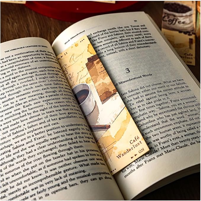 Vintage Retro Style Bookmarks, 30PCS (Café Wanderlust)