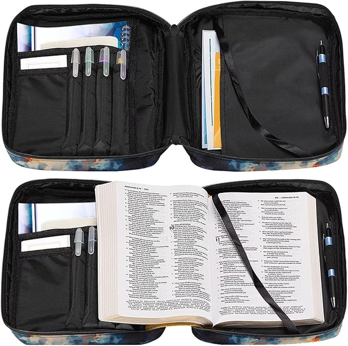Fire Cloud Eagle Pattern Bible Covers for Men Women Bible Tote Bag Bible Carrying Case Bible Book Protective Bag with Handle and Zippered Pocket