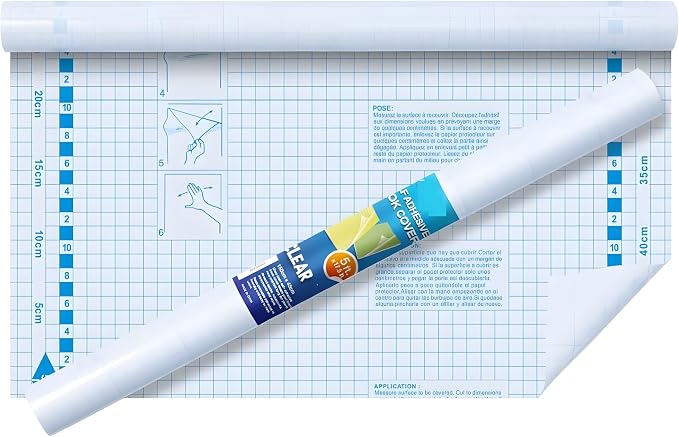 Clear Contact Paper Roll for Books – 17.5 in x 54 in | Self Adhesive Clear Laminate Book Cover Film | Easy Peel Protective Wrap for Books, Documents, Labels & More – 1 Roll