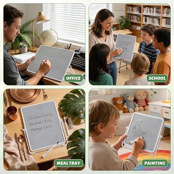 UNCLE BOARD 20 Inch x 13 Inch Dry Erase Board,Desktop & Wall Mount Whiteboard with Magnetic Nano Surface, for Office Home School Drawing Teaching.