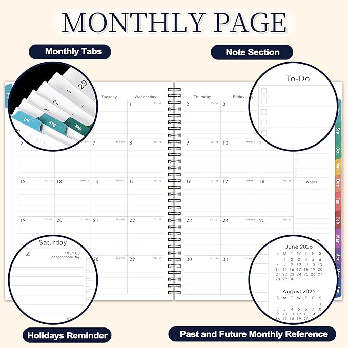 Planner 2026-2027 - 9” × 11”, 2026-2027 Weekly and Monthly Planner, from JUL. 2026 to JUN. 2027, with Inner Pocket, Premium Paper, Twin-wire Binding, Make Your Life Productive - Black