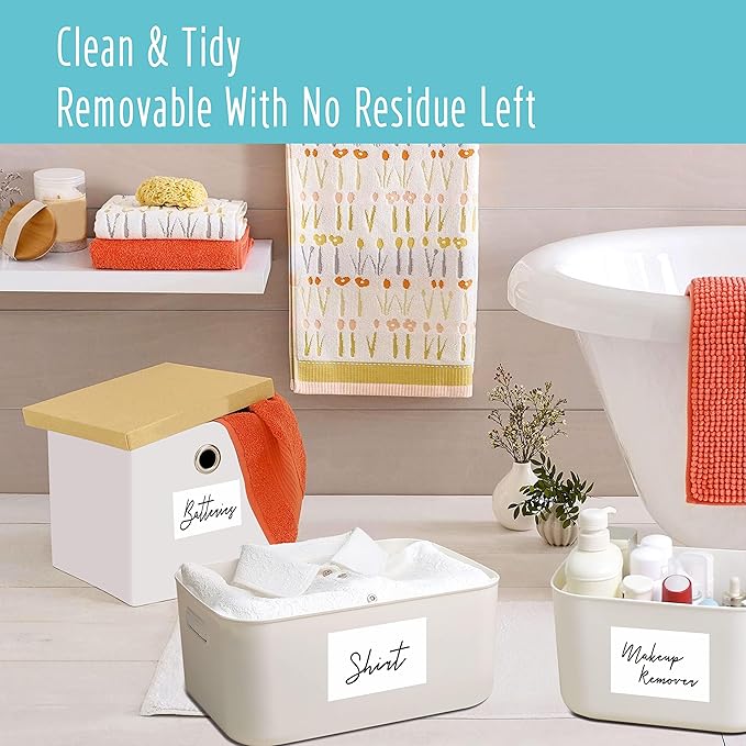 150 Large Size Removable Customizable Blank Labels, Water/Oil/Tear Resistant, No Residue for Home Organization Projects, Bins, Kitchen Storage Containers, Desk Items(6”x 4”)