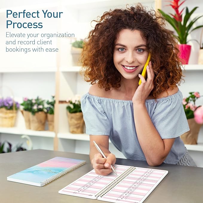 S&O Appointment Book with 15 Minute Slots - Daily Hourly Daybook 6AM to 9PM - Salon session journal - meeting organizer, Regular Schedule Book - Two-Column Day Planner with Hourly Plan, 2026 +