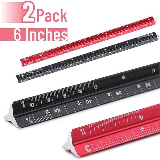 Mr. Pen- 6 Inch, 2 Pack, Pocket Size Ruler, Small Architectural Scale