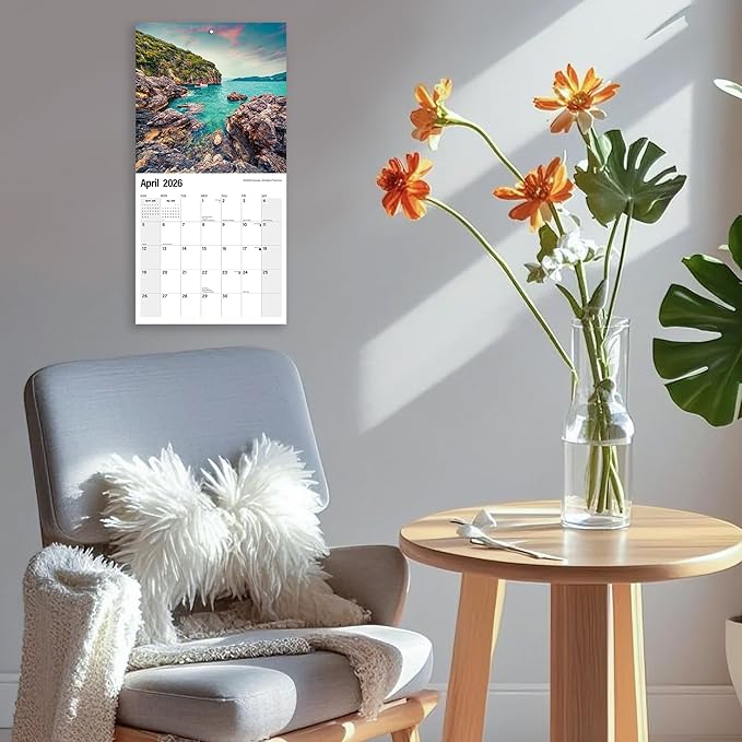 2026 Wall Calendar Türkiye Planner Calendar, Hangable Monthly Wall Calendar with Large Blocks for Organizing & Planning, Academic Schedule, Home, Office & family, Thick & Sturdy Paper (12"x24" Open)