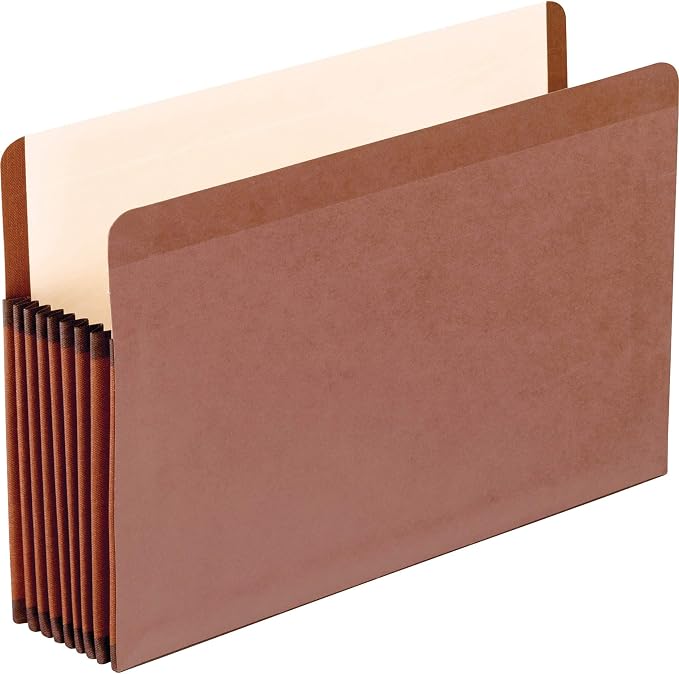 Pendaflex PFX45303 Premium Reinforced 7" Exp. Recyc. File Pockets, Legal, 5/Box,Red