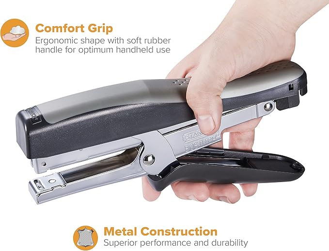 Bostitch Office Standard 20 Sheet Plier, No-Jam Technology, EZ Squeeze Lever, Black/Gray (SSP-99) (Pack of 6)