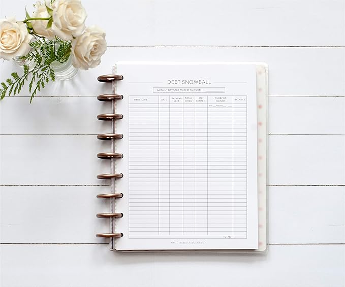 BetterNote Finance Plan Refill for Discbound Notebooks, Bill, Account, Expense, Budget, Debt Snowball, Fits Levenger Circa, The Happy Planner, Arc Systems, TUL, Talia, 1 Year Supply (9-Disc, 7"x9.25")