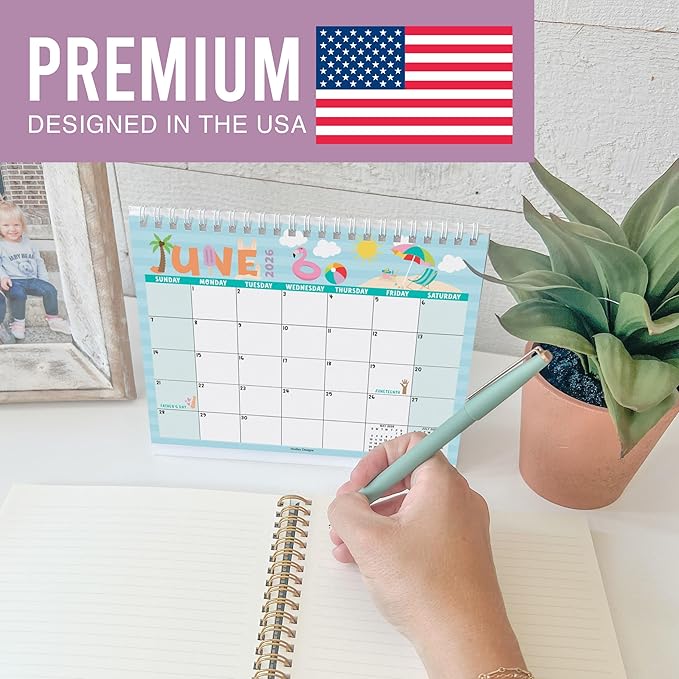 Small Desk Calendar 2026-18-Month 2026 Desk Calendar Small for Home, Office & Classroom, Standing Flip Desks Calendars 2026-2027, Teacher Appreciation Gifts, Graduation Gifts