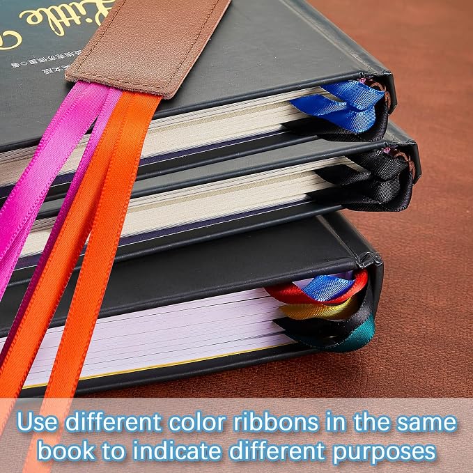 6 Pieces Bible Ribbon Bookmark Multi Ribbon Page Marker Leatherette Bookmark for Books(Classic Color)