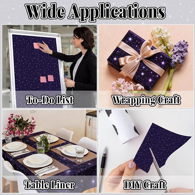 Outer Space Bulletin Board Roll Reusable Waterproof Erasable Night Sky Non-Woven Fabric Bulletin Board Roll Wrinkle Resistant Background Poster for School Classroom Decor Wrap DIY Crafts 15.7" x 20ft
