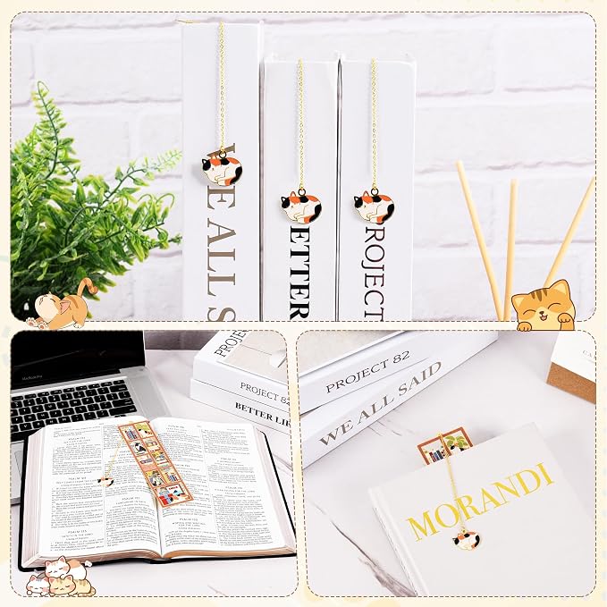 Personalized Cat Bookmark with Vintage Gift Box, Cute Metal Bookmarks, Funny Book Mark, Fantasy Book Charm, Cat Book Marker for Women, Reading, Cat Lovers, Book Lovers, Dad, Birthday, Friends
