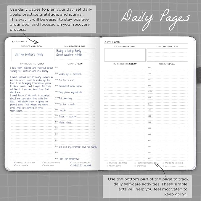 Clever Fox Addiction Recovery Journal – Addiction Treatment Planner & Workbook – Daily Sobriety Journal for Recovery Progress, A5 (Gray)