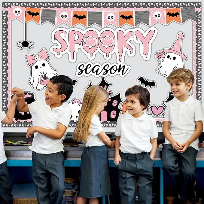 Halloween Ghost & Pumpkin Paper Cutouts - Spooky Season Decors for Classroom, Home & Party Wall