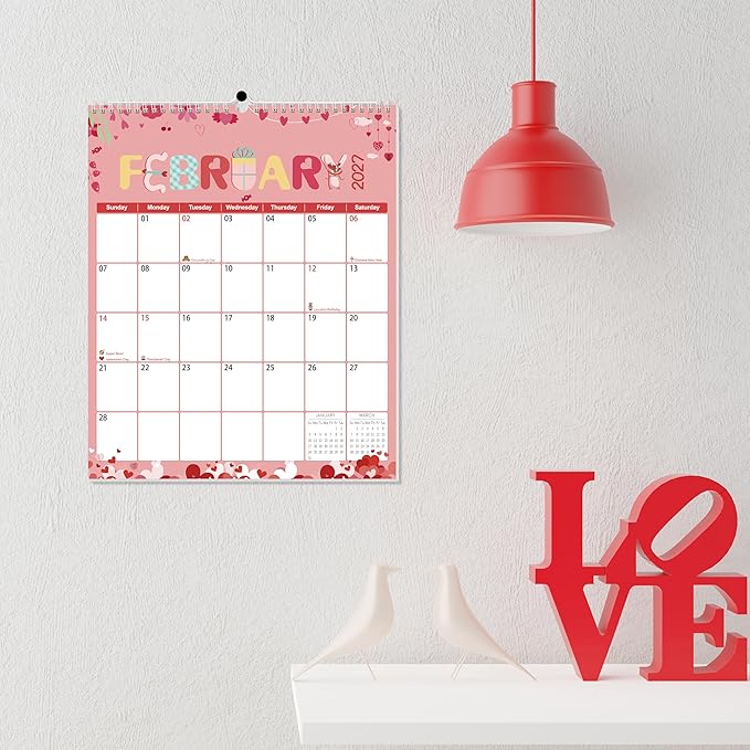 GuassLee Wall Calendar 2026-2027, Vertical Wall Calendar 2026, Jun. 2026 to Dec. 2027, 14" X 11" 19-Month Paper Hanging Planner Wall with Thick Paper for Office Home Planning & Organizing
