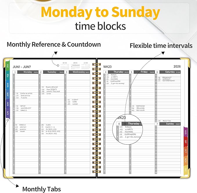 Appointment Book 2026 with Calendar Planner,Hardcover Weekly & Monthly Appointment Planner from Jan 2026-Dec 2026,Daily 7AM - 10 PM Hourly Schedule for Salon,Office, School,Doctor 9" x 11", Black