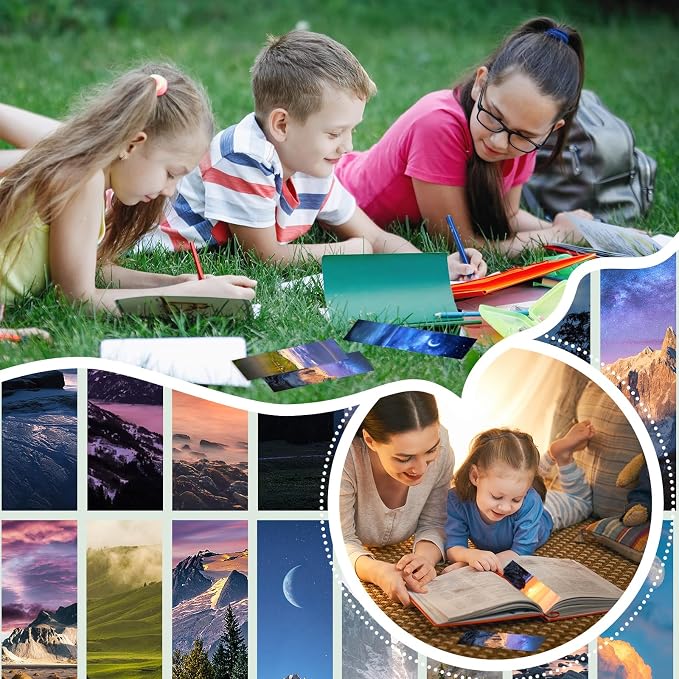 200 PCS Landscape Bulk Bookmarks for Kids 50 Designs Book Marks for Students Double Sided Cute Book Mark Themed Book Marks Set Set for Book Lovers Children Students Classroom Gift for Teacher