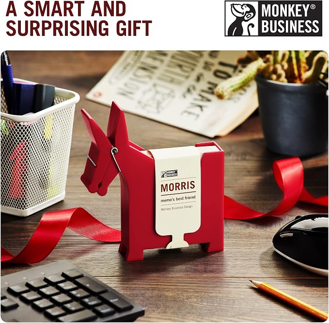 Monkey Business Morris – Rot (2 Stück) Sticky Note Dispenser, Red-2 Pack, 2 Count