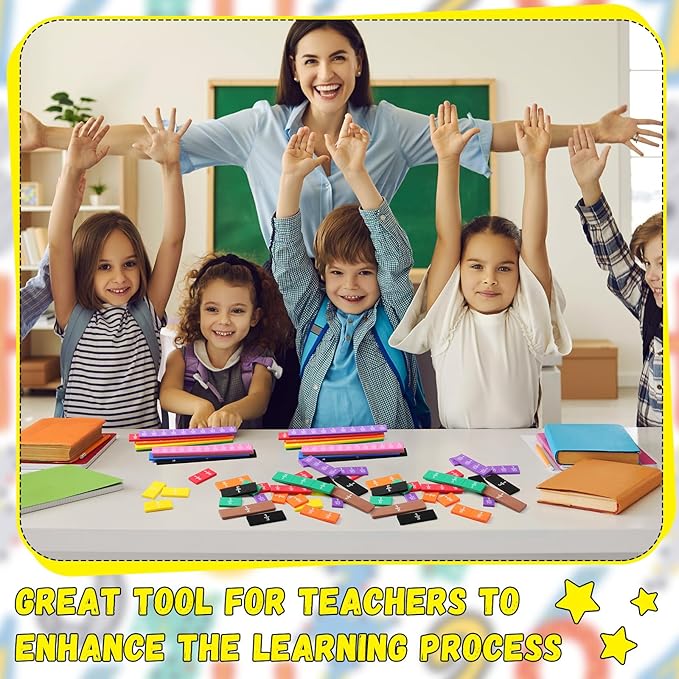 Sayglossy 48 Sets Fraction Tiles Set for Math Classroom Fractions Manipulatives Math Learning Manipulatives for Home School Supplies