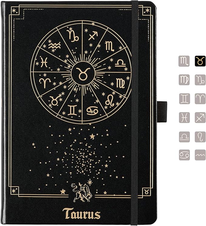 AuroPlanner Taurus Zodiac Undated Planner – Monthly Weekly Daily Astrology Portable Journal Notebook, A5 (5.8” × 8.3”), 160 Pages 4-Month Layout, 100 GSM Paper