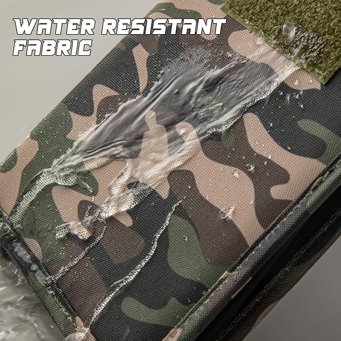 Kosibate Tactical Notebook Cover with Zipper,7.5x5 Inch OCP Military Notebook Cover, Detachable Army Field Tactical Portfolio Organizer with Flag Patch,for Protecting Notes,Book(Camogreen, Cover Only)