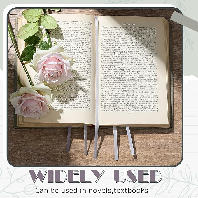 Outus 3 Pieces Bible Ribbon Bookmark Markers Artificial Leather Bookmark with Ribbons for Books Office(Stylish,Grey)